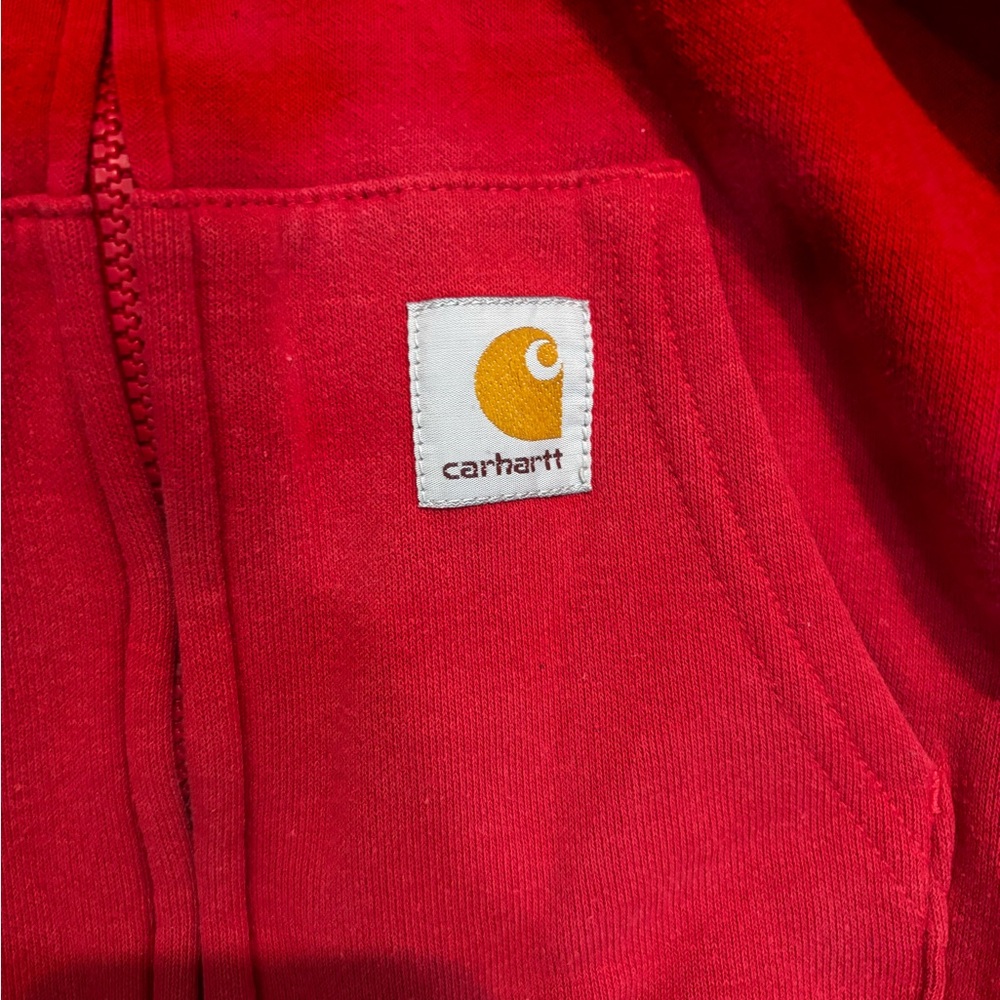Carhartt Cherry Red Full-Zip Hoodie, Kid’s size 6/7 - Picture 2 of 6